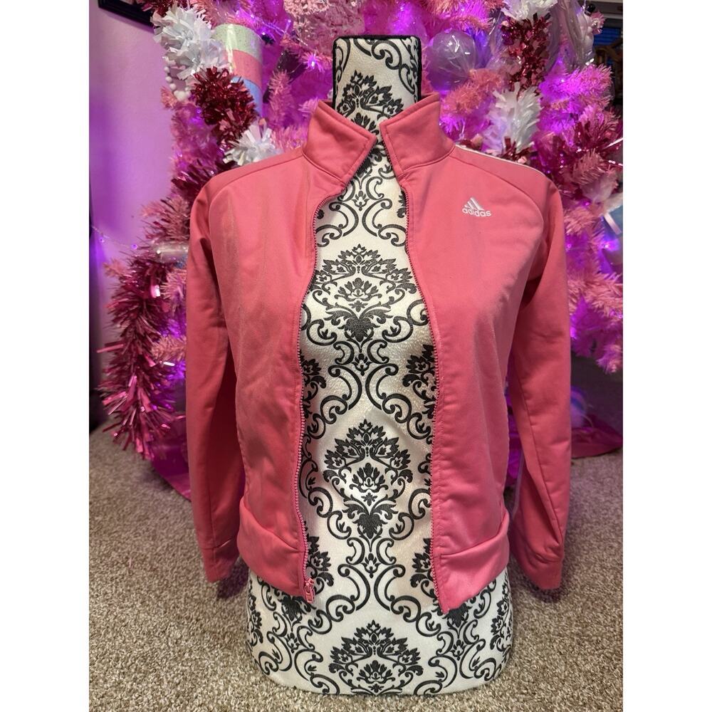 Girls Adidas Pink Jacket Size M Long Sleeve